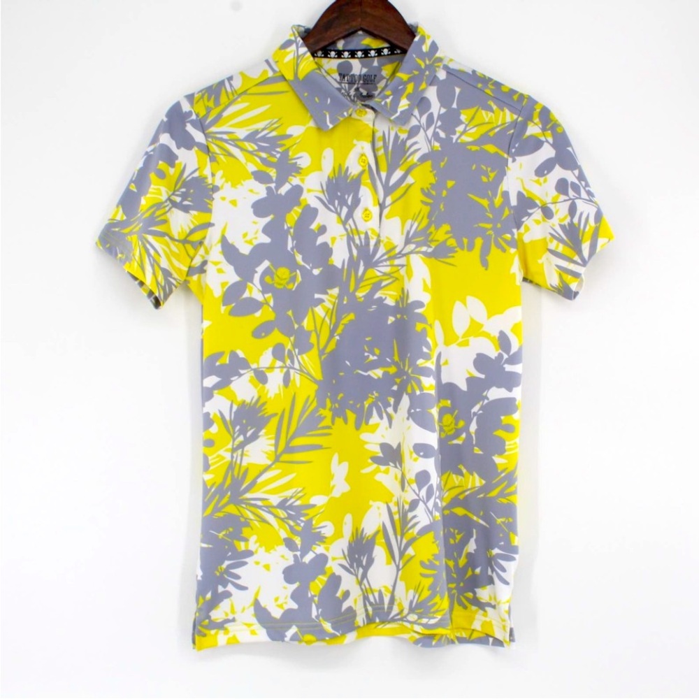 Tattoo Golf Short Sleeve Tropical Shirt S Cool Stretch Aloha Skull